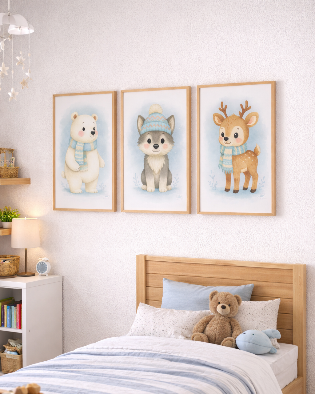 Lot de 3 Affiches "Hiver bleu"