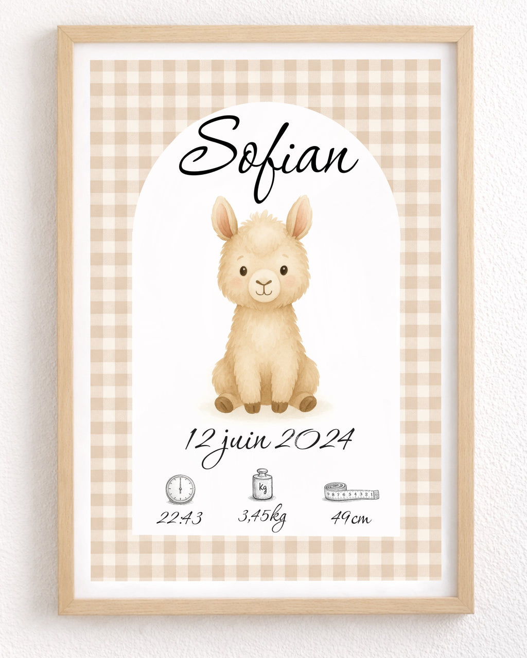 Lama Vichy beige - Naissance