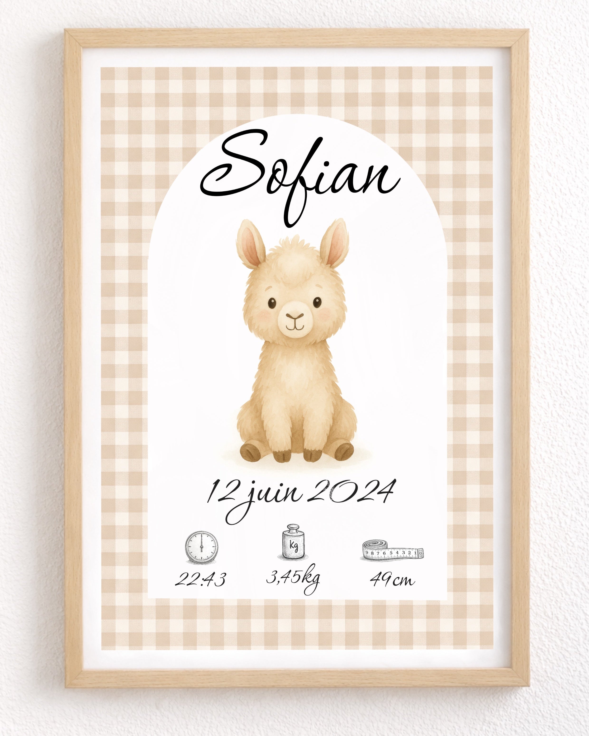 Lama Vichy beige - Naissance