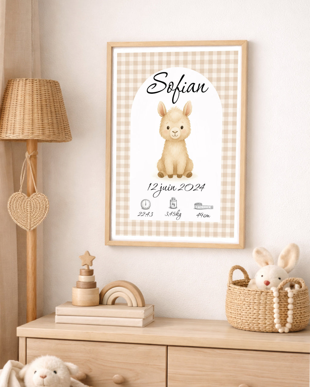 Lama Vichy beige - Naissance