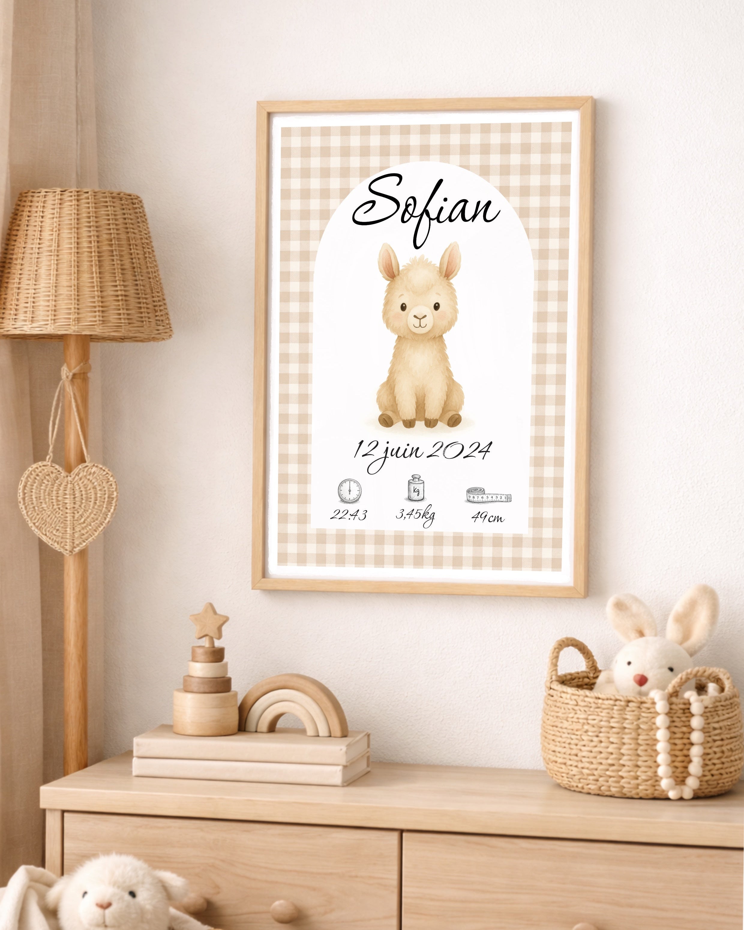 Lama Vichy beige - Naissance