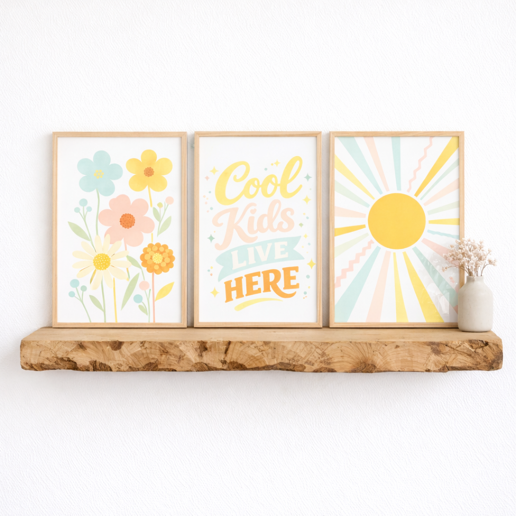 Lot de 3 Affiches  "Cool kids live here"