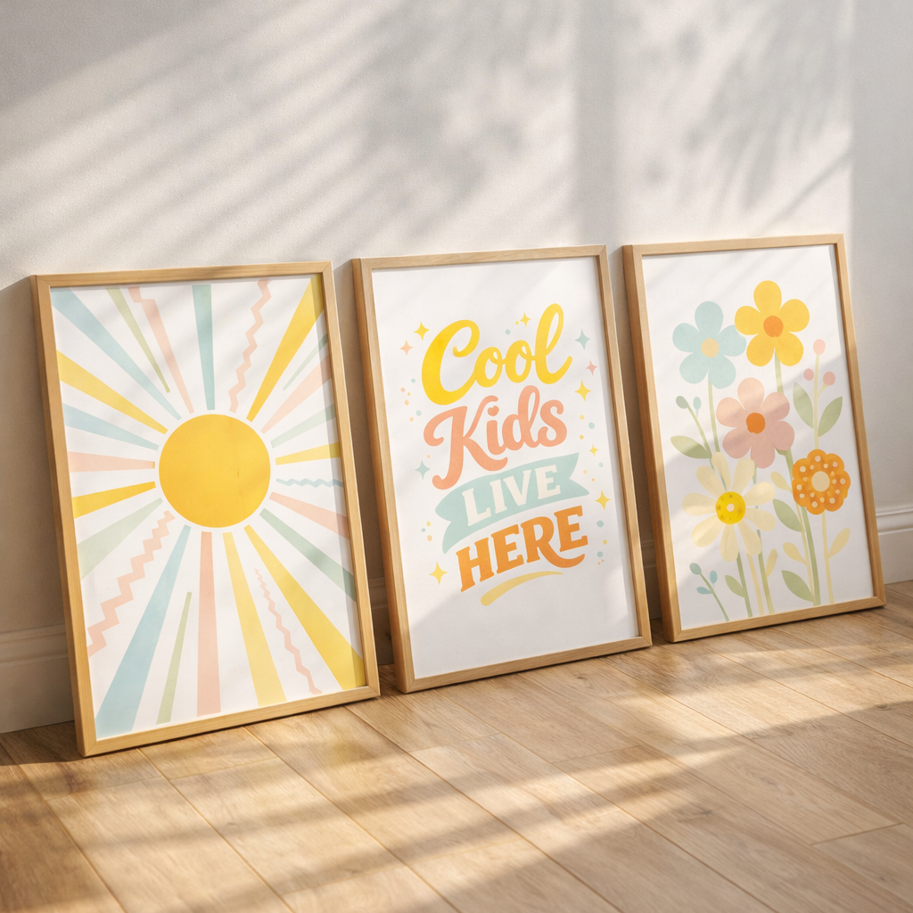 Lot de 3 Affiches  "Cool kids live here"