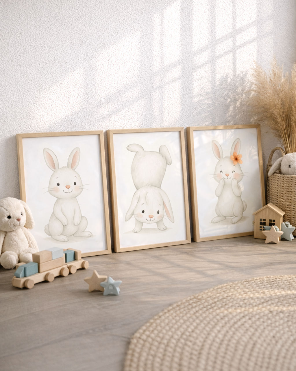 Lot de 3 Affiches "Lapin blanc"